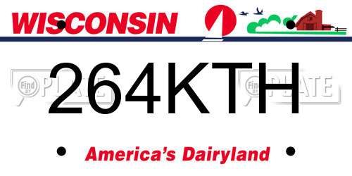 264KTH Wisconsin License Plate