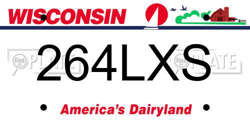 264LXS Wisconsin License Plate