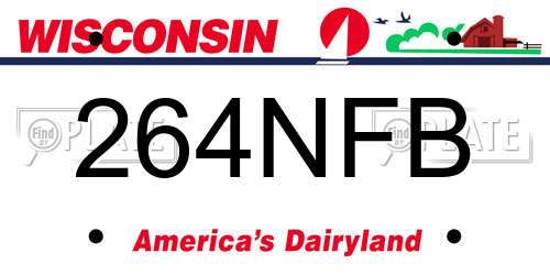 264NFB Wisconsin License Plate