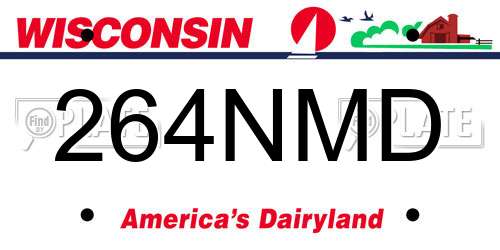 264NMD Wisconsin License Plate