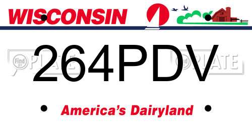 264PDV Wisconsin License Plate