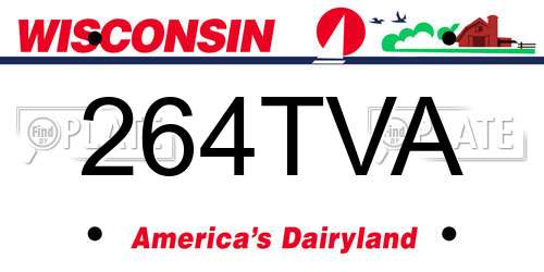 264TVA Wisconsin License Plate