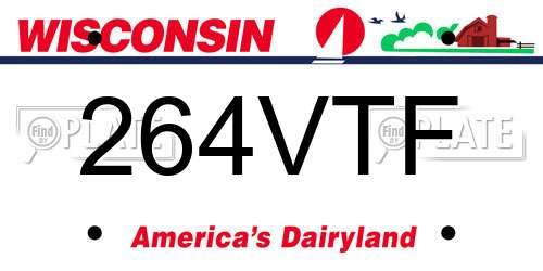 264VTF Wisconsin License Plate