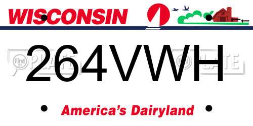 264VWH Wisconsin License Plate