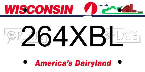 264XBL Wisconsin License Plate