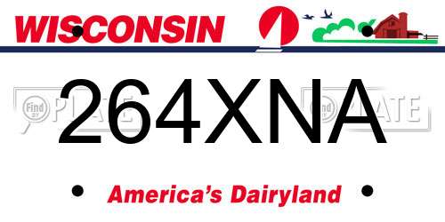 264XNA Wisconsin License Plate