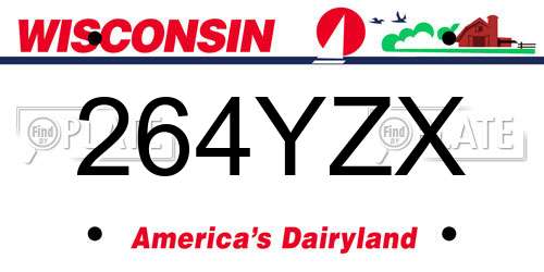 264YZX Wisconsin License Plate