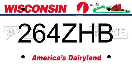 264ZHB Wisconsin License Plate