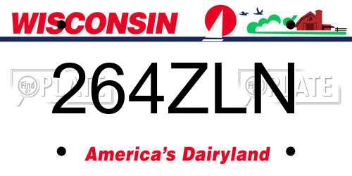 264ZLN Wisconsin License Plate