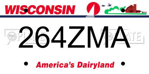 264ZMA Wisconsin License Plate