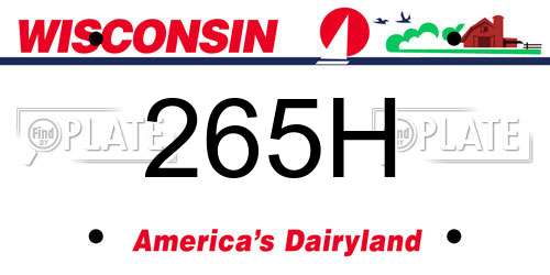 265H Wisconsin License Plate
