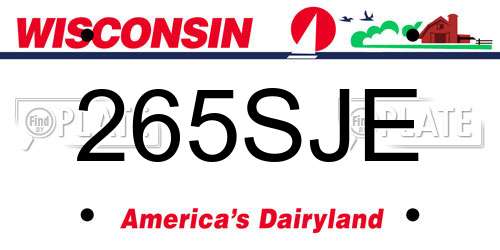 265SJE Wisconsin License Plate