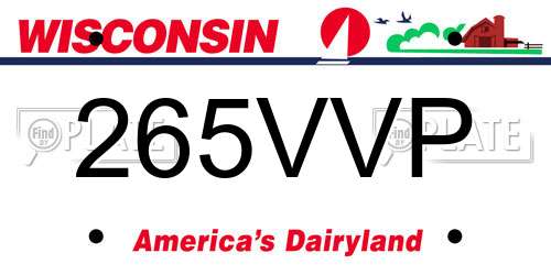 265VVP Wisconsin License Plate