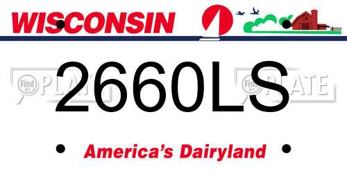 2660LS Wisconsin License Plate