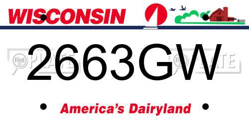 2663GW Wisconsin License Plate