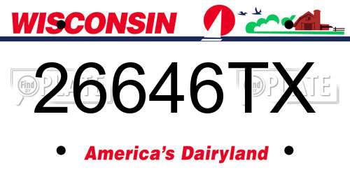 26646TX Wisconsin License Plate