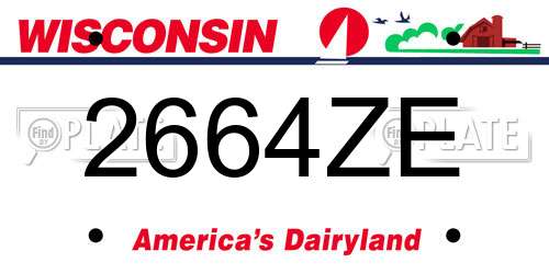 2664ZE Wisconsin License Plate