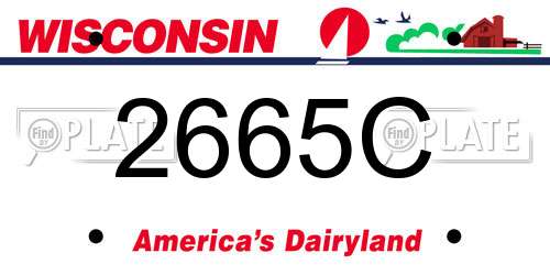 2665C Wisconsin License Plate