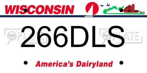 266DLS Wisconsin License Plate