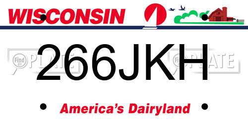 266JKH Wisconsin License Plate