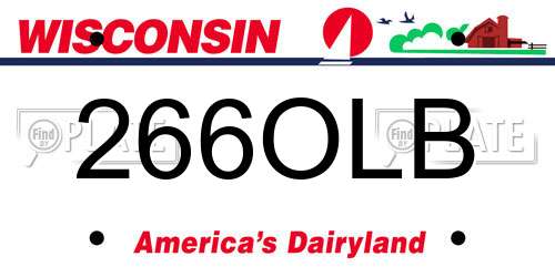 266OLB Wisconsin License Plate