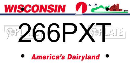 266PXT Wisconsin License Plate