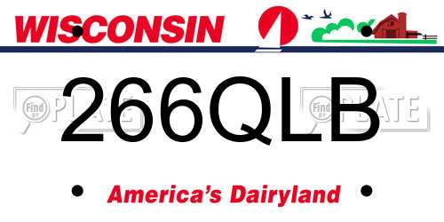 266QLB Wisconsin License Plate