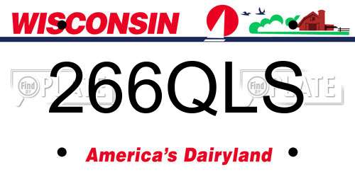 266QLS Wisconsin License Plate