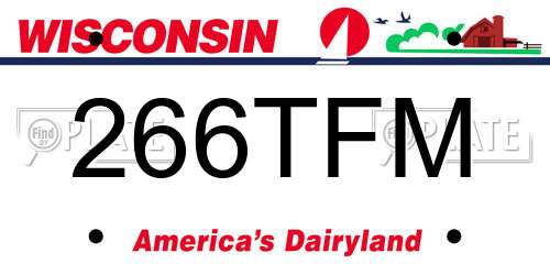 266TFM Wisconsin License Plate