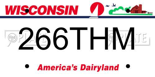 266THM Wisconsin License Plate