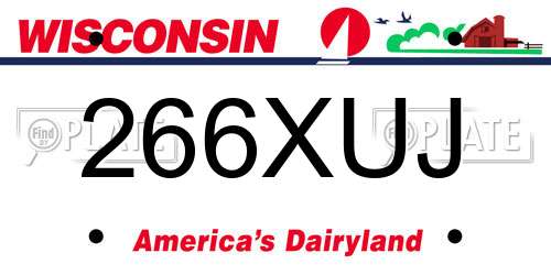 266XUJ Wisconsin License Plate