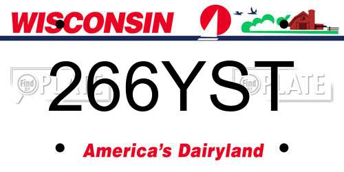 266YST Wisconsin License Plate