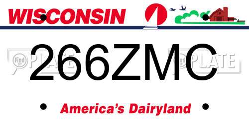 266ZMC Wisconsin License Plate