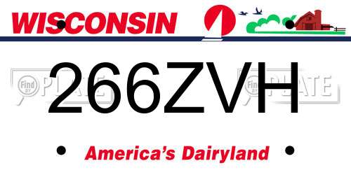 266ZVH Wisconsin License Plate