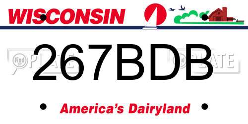 267BDB Wisconsin License Plate