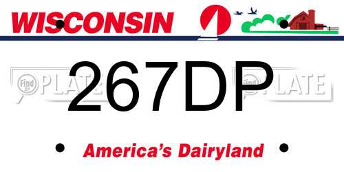 267DP Wisconsin License Plate