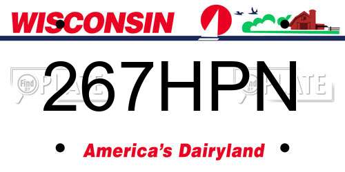 267HPN Wisconsin License Plate
