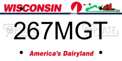 267MGT Wisconsin License Plate