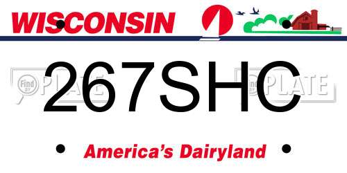 267SHC Wisconsin License Plate