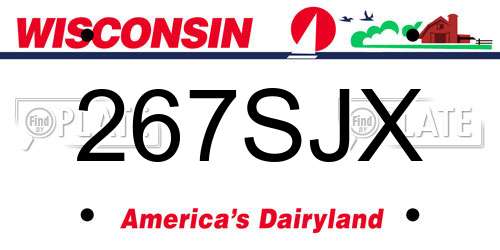 267SJX Wisconsin License Plate