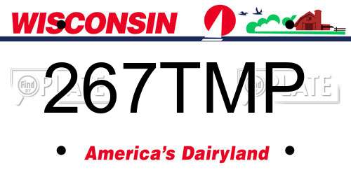 267TMP Wisconsin License Plate
