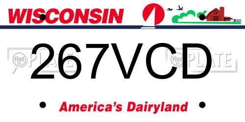 267VCD Wisconsin License Plate