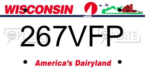 267VFP Wisconsin License Plate