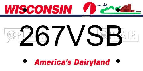267VSB Wisconsin License Plate