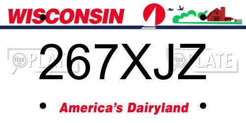 267XJZ Wisconsin License Plate
