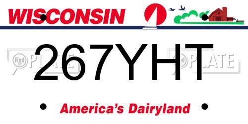 267YHT Wisconsin License Plate
