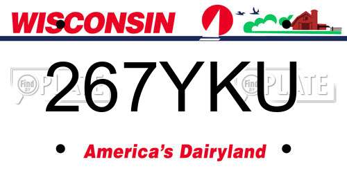 267YKU Wisconsin License Plate
