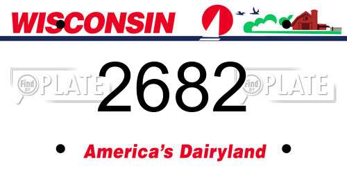 2682 Wisconsin License Plate