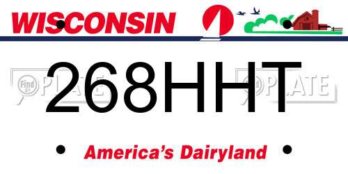 268HHT Wisconsin License Plate