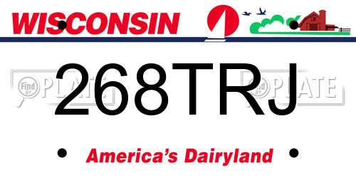 268TRJ Wisconsin License Plate